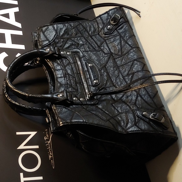 BALENCIAGA Neo Patchwork Classic City Shoulder Bag Black leather Balenciaga 🔥 - Picture 6 of 17